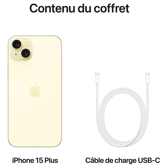 Smartphone reconditionné Apple iPhone 15 Plus Jaune - 256 Go   · Reconditionné - Autre vue