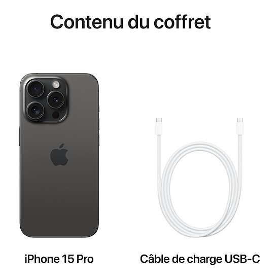 Smartphone reconditionné Apple iPhone 15 Pro (Titane noir) - 256 Go · Reconditionné - Autre vue