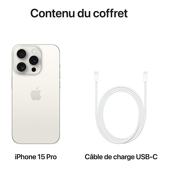 Smartphone reconditionné Apple iPhone 15 Pro (Titane blanc) - 256 Go · Reconditionné - Autre vue