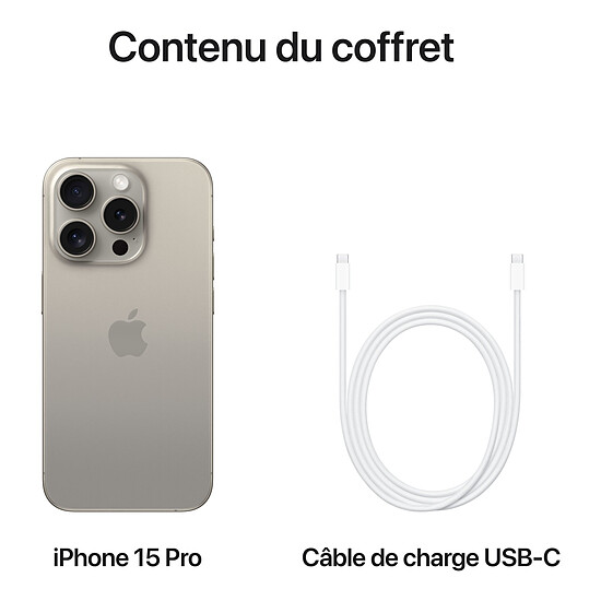 Smartphone reconditionné Apple iPhone 15 Pro (Titane naturel) - 128 Go · Reconditionné - Autre vue