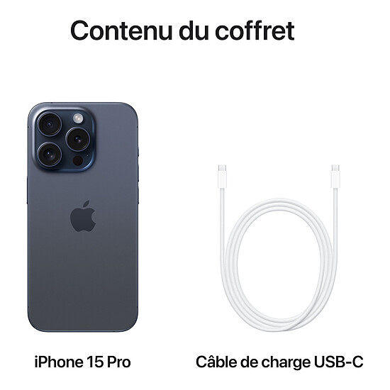 Smartphone reconditionné Apple iPhone 15 Pro (Titane bleu) - 1 To · Reconditionné - Autre vue