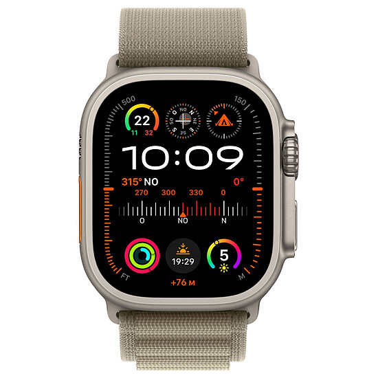 Montre connectée Apple Watch Ultra 2 GPS + Cellular - Titanium Case - Olive Alpine Loop - 49 mm - S - Autre vue