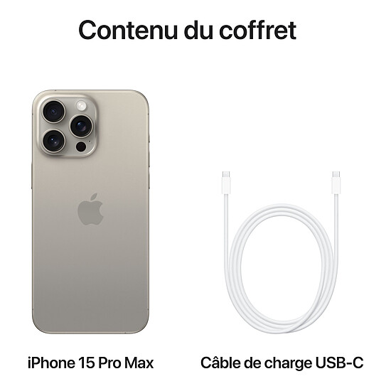 Smartphone reconditionné Apple iPhone 15 Pro Max (Titane naturel) - 1 To · Reconditionné - Autre vue