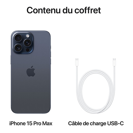 Smartphone reconditionné Apple iPhone 15 Pro Max (Titane bleu) - 512 Go · Reconditionné - Autre vue