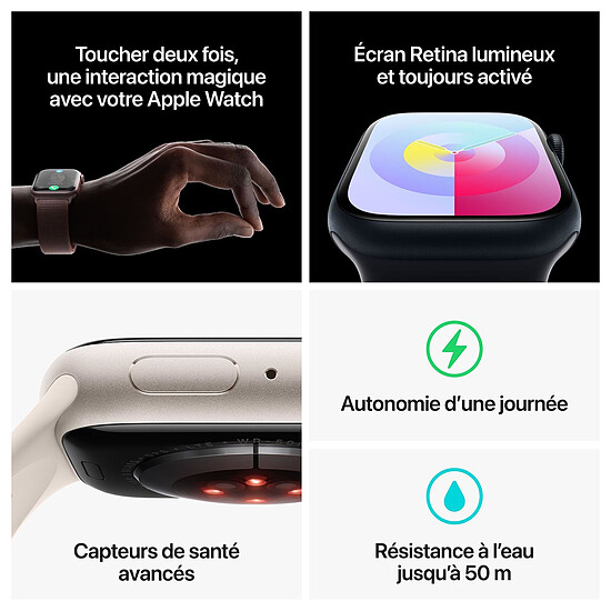 Montre connectée Apple Watch Series 9 GPS + Cellular - Acier Inoxydable Argent - Bracelet Milanais - 45 mm - Autre vue