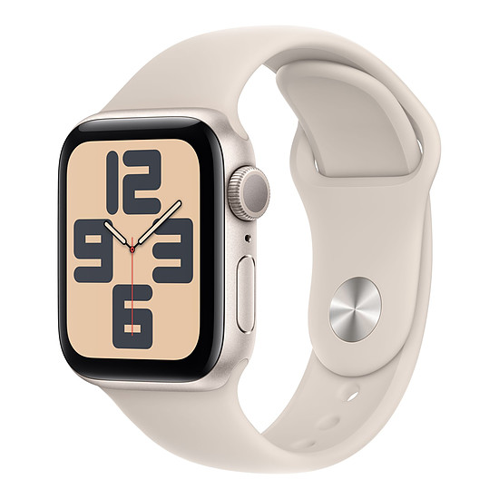 Montre connectée Apple Watch SE GPS (2023) (Lumière stellaire - Bracelet Sport Band Lumière stellaire) - 40 mm - Taille S/M