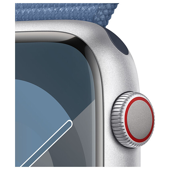Montre connectée Apple Watch Series 9 GPS + Cellular - Aluminium Argent - Boucle Sport Bleu - 45 mm  - Autre vue
