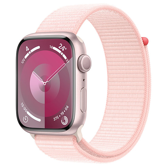 Montre connectée Apple Watch Series 9 GPS - Aluminium Rose - Bracelet Boucle Sport - 41 mm 