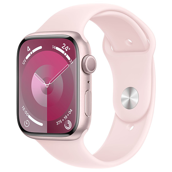 Montre connectée Apple Watch Series 9 GPS - Aluminium Rose - Bracelet Sport Band Rose - 41 mm - Taille S/M
