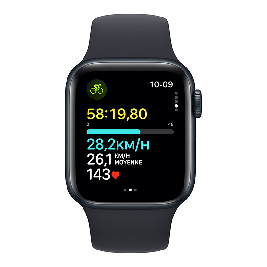 Montre connectée Apple Watch SE GPS + Cellular (2023) (Minuit - Bracelet Sport Band Minuit ) - 40 mm - Taille M/L - Autre vue