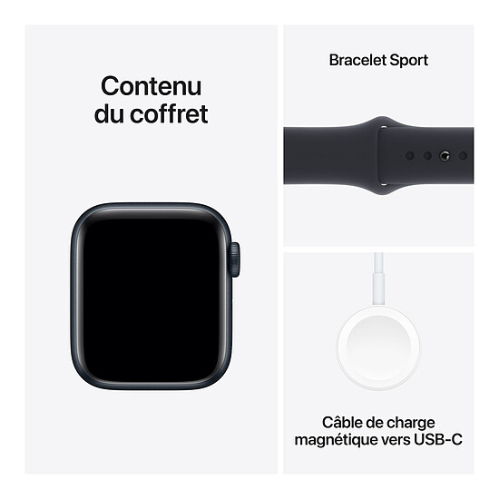 Montre connectée Apple Watch SE GPS + Cellular (2023) (Minuit - Bracelet Sport Band Minuit ) - 40 mm - Taille M/L - Autre vue