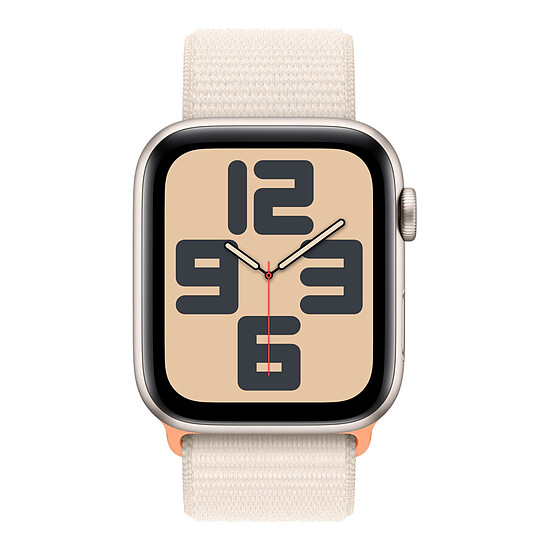 Montre connectée Apple Watch SE GPS (2023) (Lumière stellaire - Bracelet Sport Loop Lumière stellaire) - 44 mm - Autre vue