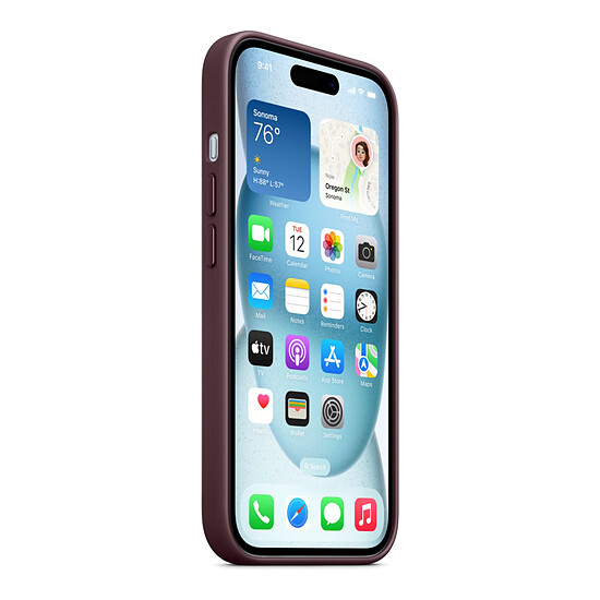 Coque et housse Apple Coque en tissage fin avec MagSafe pour iPhone 15 Plus - Mûre - Autre vue