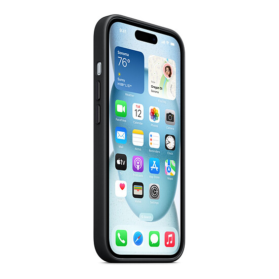 Coque et housse Apple Coque en tissage fin avec MagSafe pour iPhone 15 Plus - Noir - Autre vue