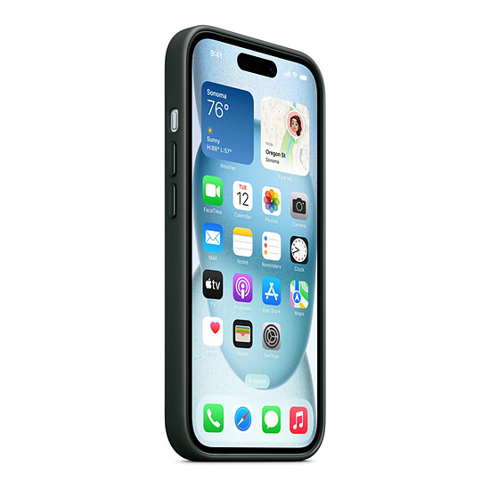 Coque et housse Apple Coque en tissage fin avec MagSafe pour iPhone 15 Plus - Chêne vert - Autre vue