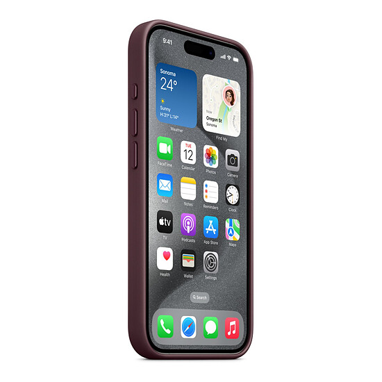 Coque et housse Apple Coque en tissage fin avec MagSafe pour iPhone 15 Pro - Mûre - Autre vue