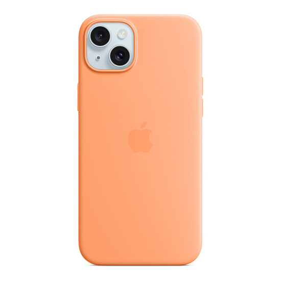 Coque et housse Apple Coque en silicone avec MagSafe pour iPhone 15 Plus - Sorbet à l'orange - Autre vue