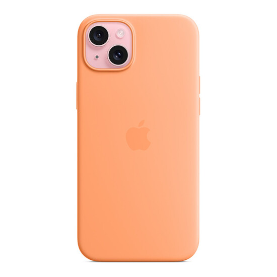 Coque et housse Apple Coque en silicone avec MagSafe pour iPhone 15 Plus - Sorbet à l'orange - Autre vue