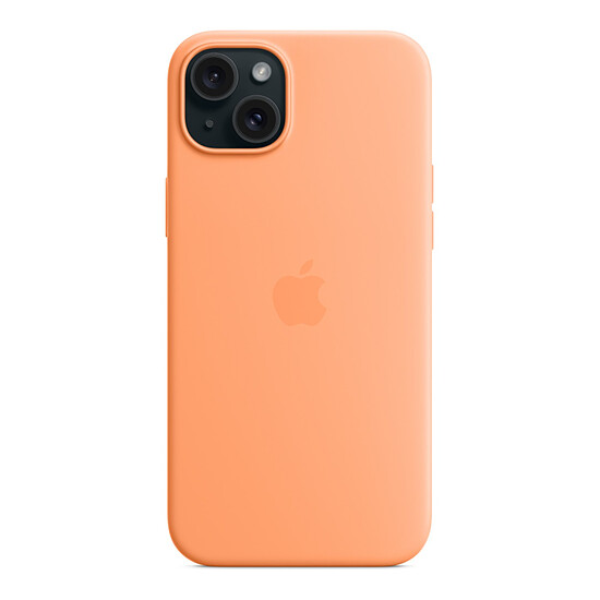 Coque et housse Apple Coque en silicone avec MagSafe pour iPhone 15 Plus - Sorbet à l'orange - Autre vue