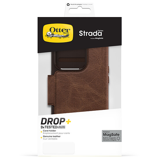 Coque et housse Otterbox Coque Strada Series Folio MagSafe Marron - iPhone 15 Pro - Autre vue