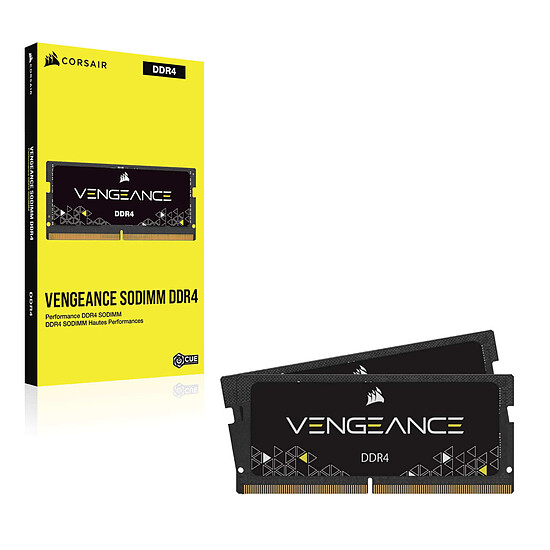 Mémoire RAM Corsair Vengeance SODIMM - 2 x 8 Go (16 Go) - DDR4 2666 MHz - CL18 - Autre vue