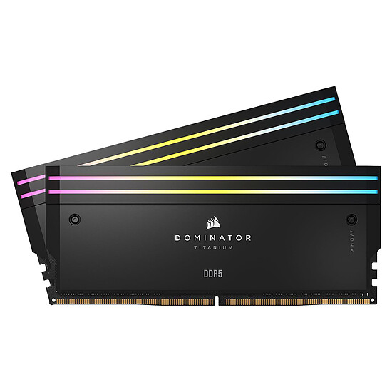 Mémoire Corsair Dominator Titanium RGB Black - 2 x 24 Go (48 Go) - DDR5 6000 MHz - CL30