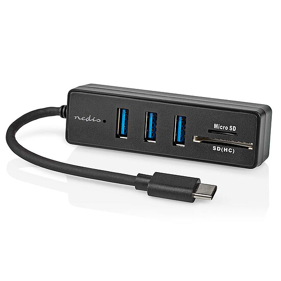 Hub USB Nedis Hub USB-C 3.0 + Lecteur carte (micro)SD - Autre vue