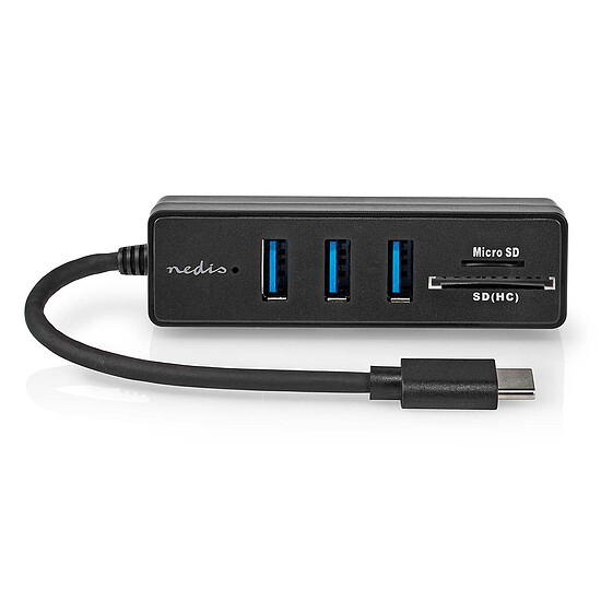 Hub USB Nedis Hub USB-C 3.0 + Lecteur carte (micro)SD - Autre vue