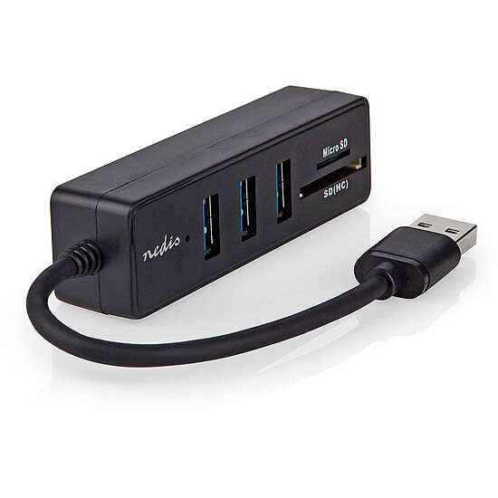 Hub USB Nedis Hub USB 3.0 + Lecteur carte (micro)SD - Autre vue