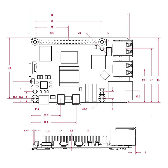 Carte Raspberry Pi Raspberry Pi 5 - 4 Go - Autre vue