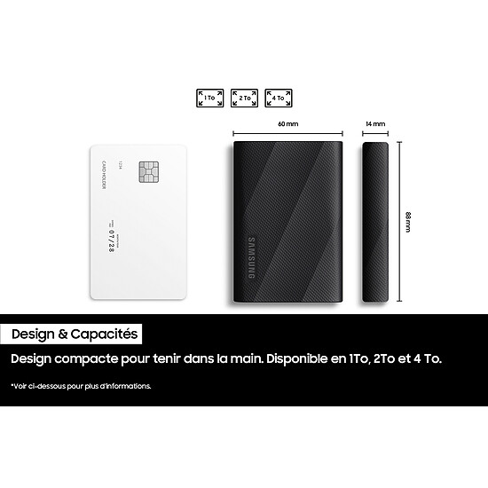 SSD externe Samsung T9 Noir - 1 To - Autre vue