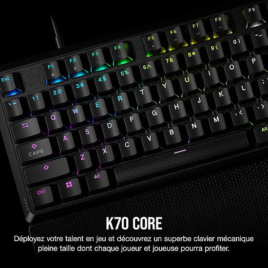 Clavier PC Corsair K70 Core RGB - Corsair MLX Red - Autre vue
