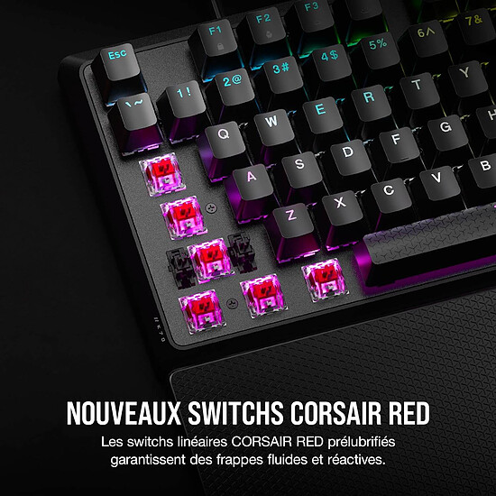 Clavier PC Corsair K70 Core RGB - Corsair MLX Red - Autre vue