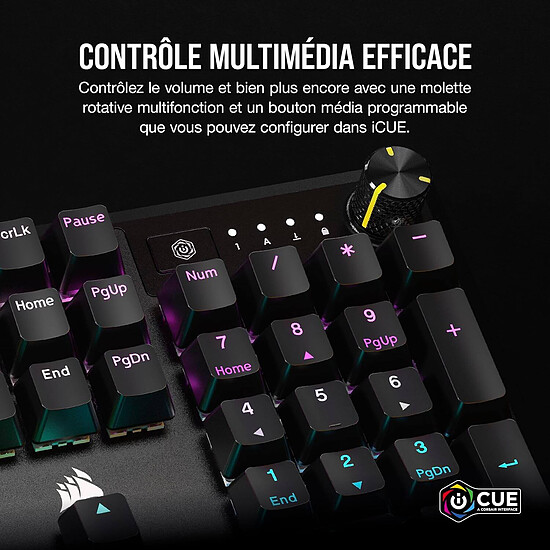 Clavier PC Corsair K70 Core RGB - Corsair MLX Red - Autre vue