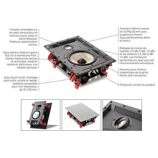 Enceintes HiFi / Home-Cinéma Focal 300IW6 (l'unité) - Blanc - Autre vue