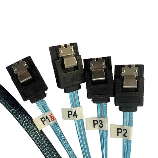 SAS / SCSI TEXTORM Câble Mini-SAS vers 4x SATA - 60 cm - Autre vue