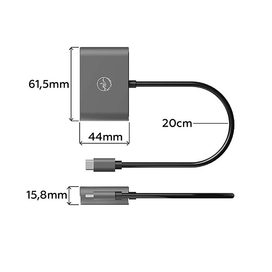 Adaptateur USB Mobility Lab Adaptateur USB-C / HDMI et VGA - Autre vue