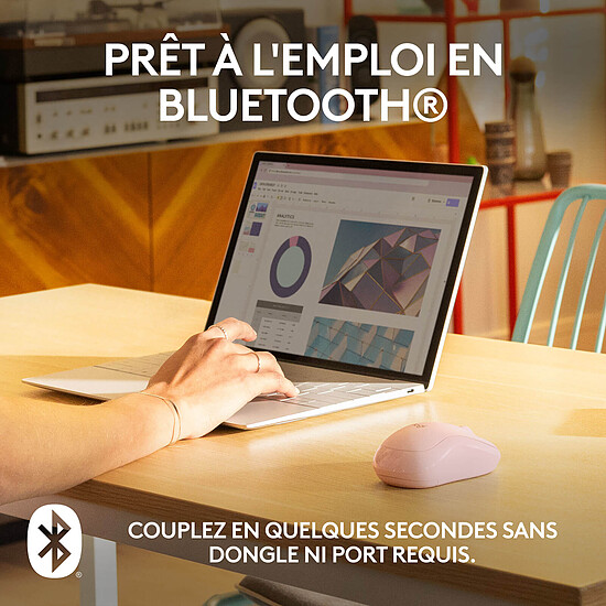 Souris PC Logitech M240 Silent - Rose - Autre vue