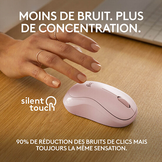 Souris PC Logitech M240 Silent - Rose - Autre vue
