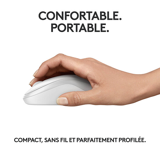 Souris PC Logitech M240 Silent - Blanc cassé - Autre vue