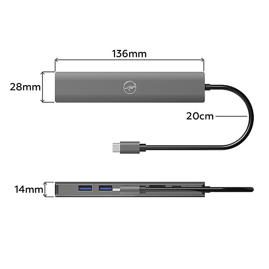 Adaptateur USB Mobility Lab Hub Adapter USB-C 7-en-1 avec Power Delivery 100W - Autre vue