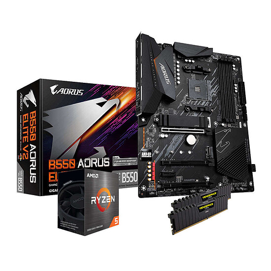 Kit upgrade PC AMD Ryzen 5 5600X + Gigabyte B550 + RAM 32 Go 3200 MHz