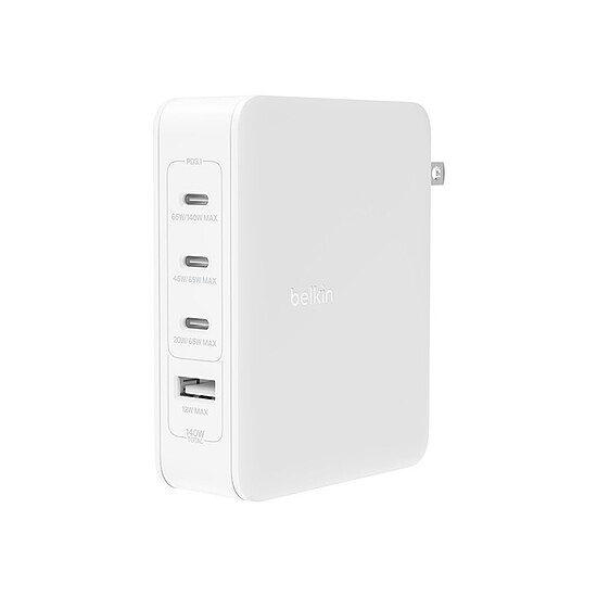 Chargeur Belkin Chargeur Secteur 140W avec 4 sorties 3 USB-C et 1 USB-A  - Autre vue