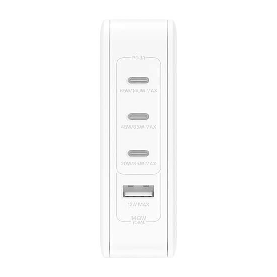 Chargeur Belkin Chargeur Secteur 140W avec 4 sorties 3 USB-C et 1 USB-A  - Autre vue