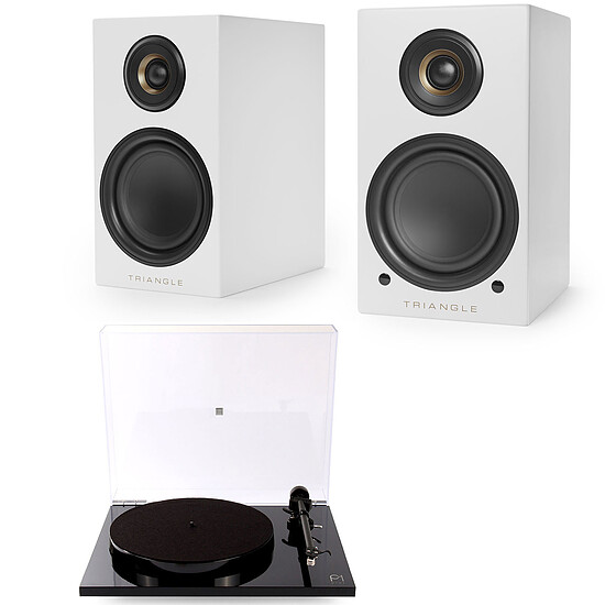 Mini-chaine Rega Planar 1 Plus Noir + Triangle Elara LN01A Blanc mat - Autre vue