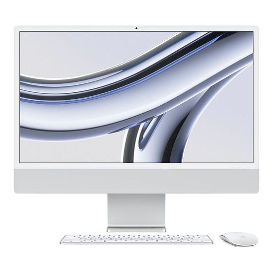 Mac et iMac Apple iMac (2023) 24" 24 Go / 1 To Argent (MQR93FN/A-24GB-1TB-MKPN-MTP-LAN)