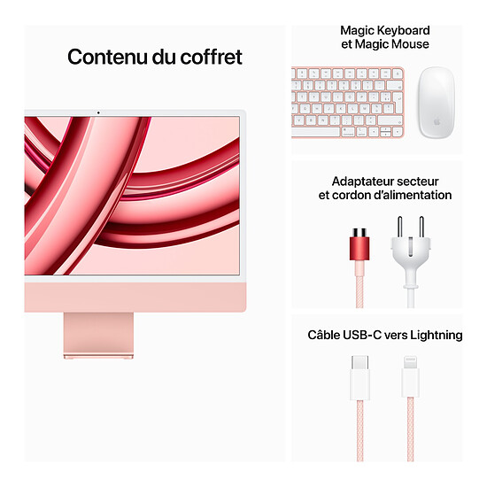 Mac et iMac Apple iMac (2023) 24" 8 Go / 512 Go Rose (MQRD3FN/A-MKPN-MTP) - Autre vue