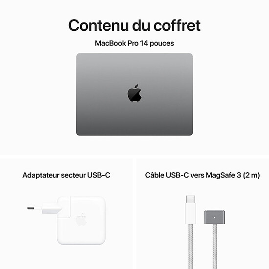 MacBook reconditionné Apple MacBook Pro M3 14" Gris sidéral 8Go/1 To (MTL83FN/A) · Reconditionné - Autre vue