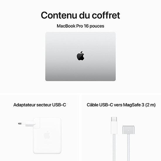 MacBook reconditionné Apple MacBook Pro M3 Max 16" Argent 36Go/1 To (MRW73FN/A) · Reconditionné - Autre vue