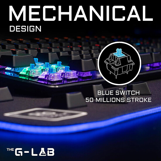 Clavier PC The G-Lab Keyz Carbon EX - Outemu Blue - Autre vue